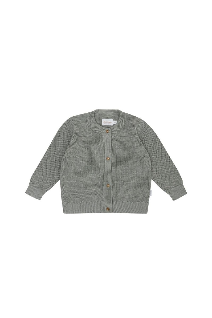 leevje Sweatshirts & Strick | Chunky Knit Cardigan 'Soft Green'