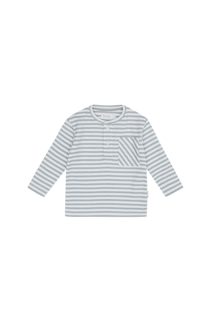 leevje Hemden & Shirts | Longsleeve Mit Brusttasche 'Mint Stripes'