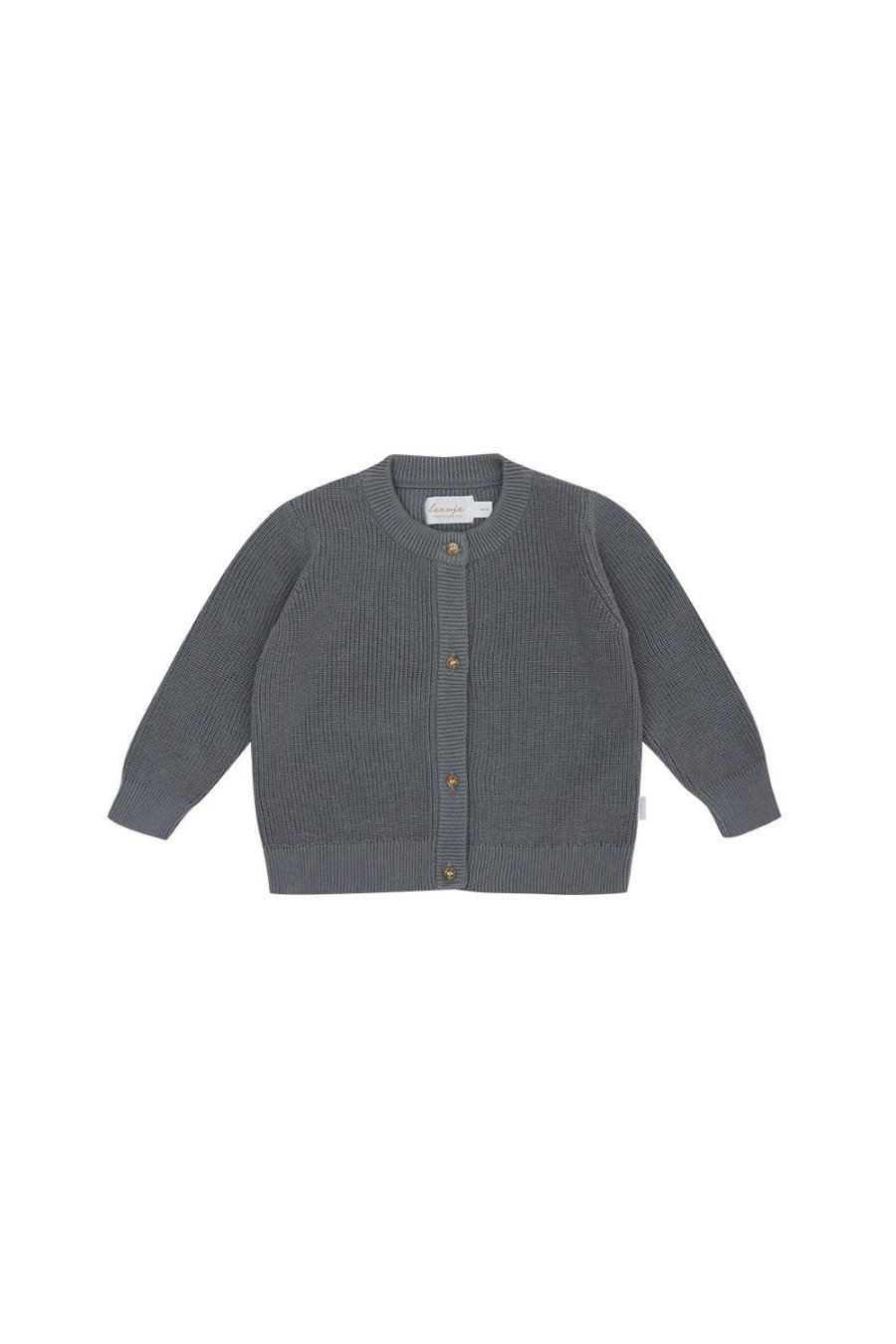 leevje Sweatshirts & Strick | Chunky Knit Cardigan 'Blue'