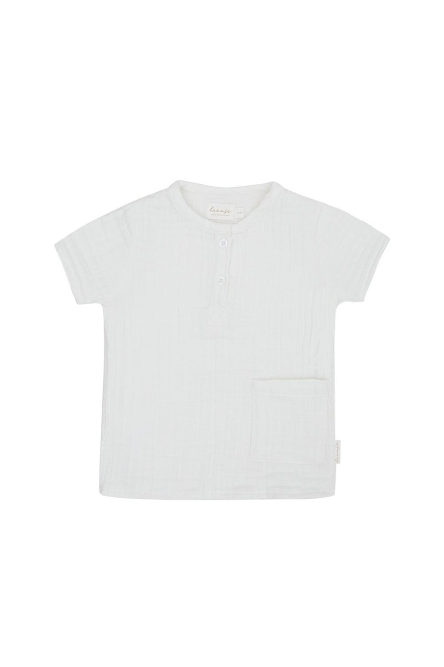 leevje T-Shirts | T-Shirt Aus Musselin 'White' Mit Tasche