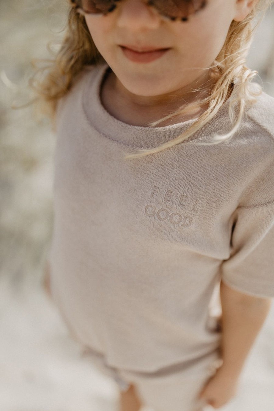 leevje T-Shirts | Frottee Shirt 'Feel Good' In Dusty Rose