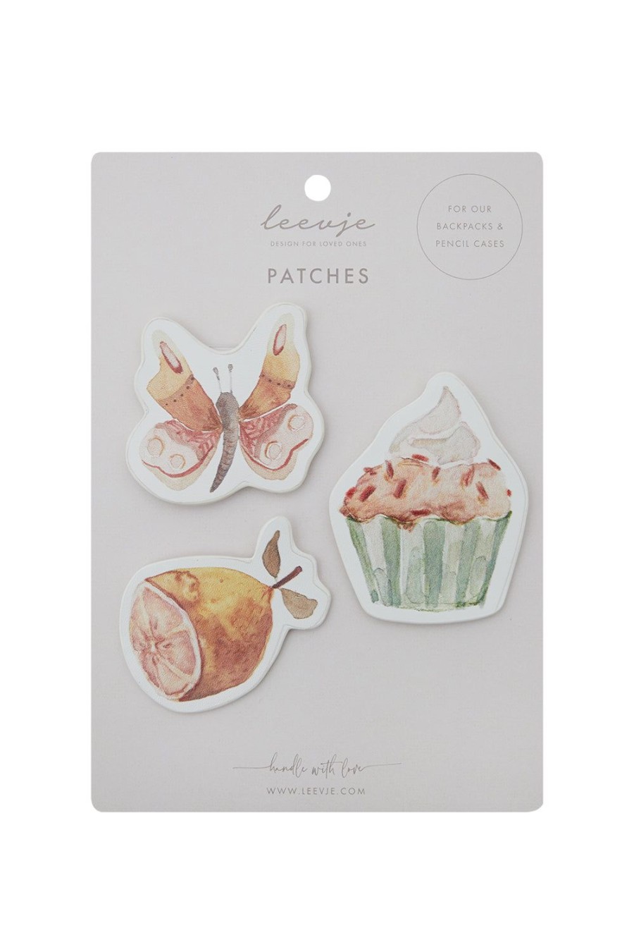 leevje Schule & Kita | Patches-Set 'Butterfly, Cupcake & Lemon'