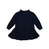 leevje Mini Me | Mini-Me Langarmliges Spitzenkleid 'Navy' Fur Kinder