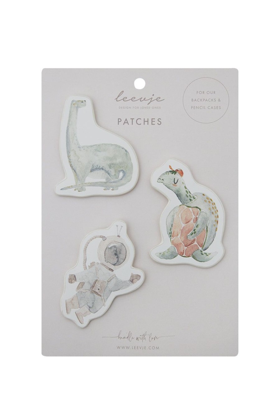 leevje Schule & Kita | Patches-Set 'Dino, Turtle & Astronaut'