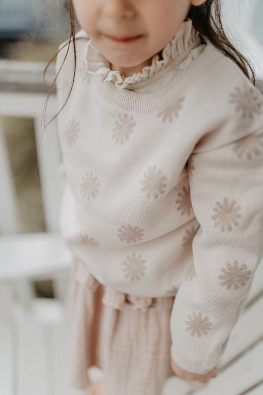 leevje Sweatshirts & Strick | Chunky Knit Pullover 'Field Of Daisies'