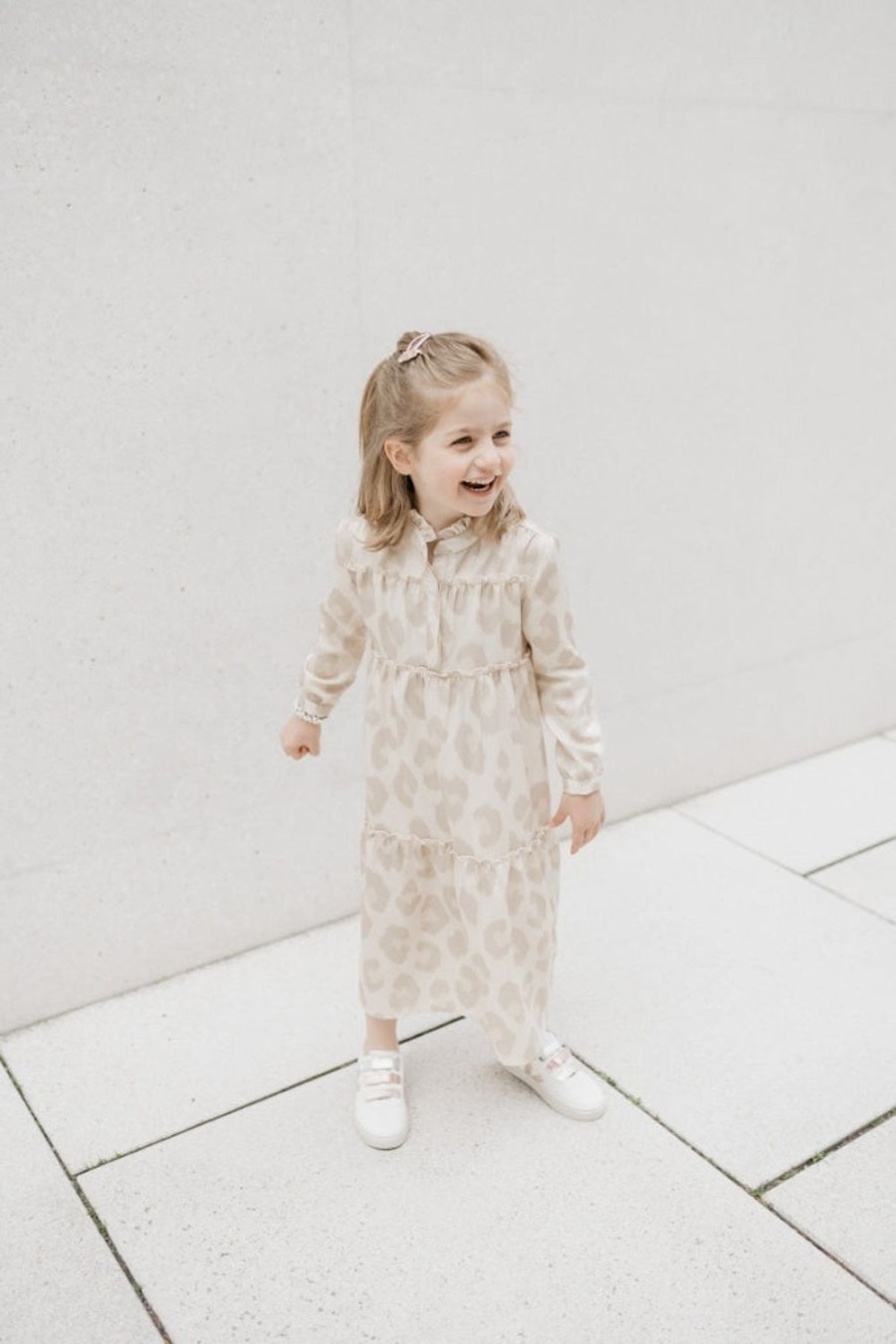 leevje Mini Me | Mini-Me Maxikleid Leoprint Fur Madchen