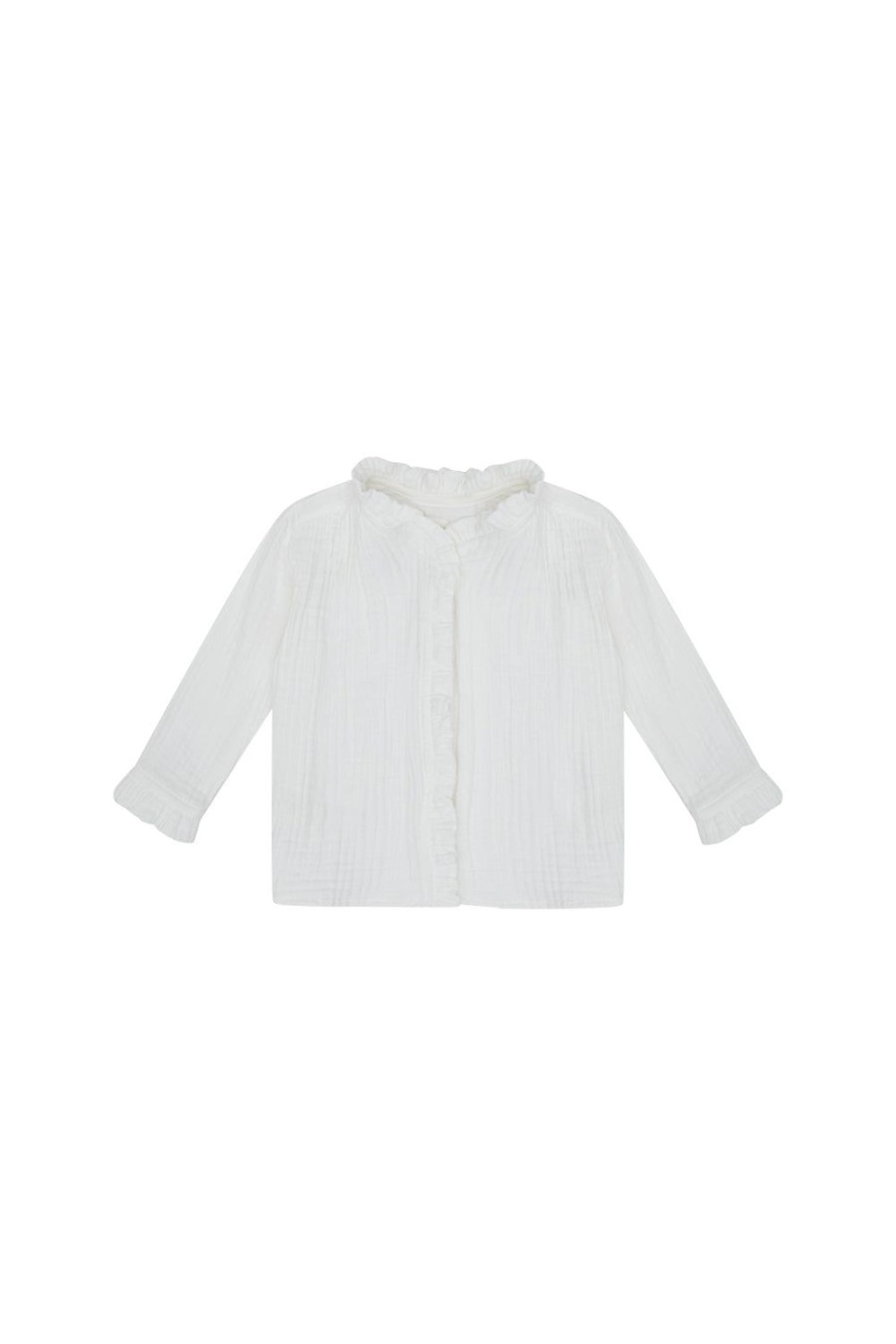 leevje Blusen & Shirts | Mini-Me Musselinbluse 'White' Fur Kinder