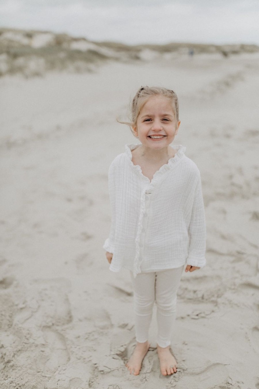 leevje Blusen & Shirts | Mini-Me Musselinbluse 'White' Fur Kinder