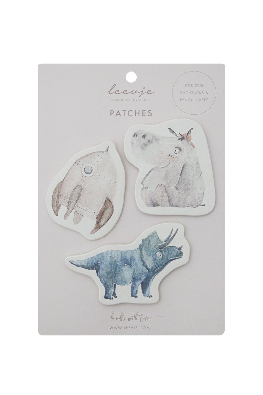 leevje Schule & Kita | Patches-Set 'Rocket, Hippo & Dino'