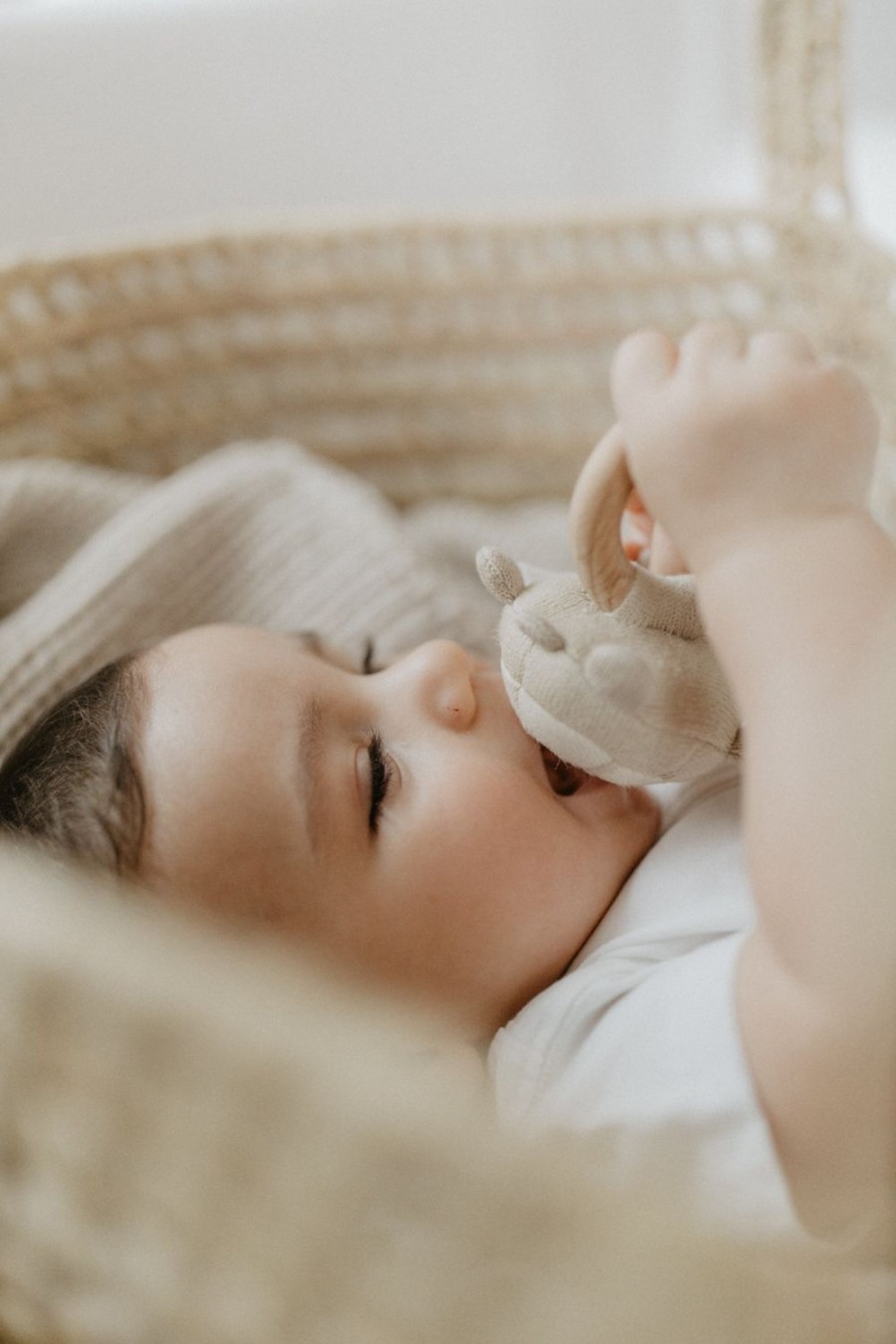 leevje Fur'S Kinderzimmer | Baby Rassel Mit Holzring "Schildkrote"