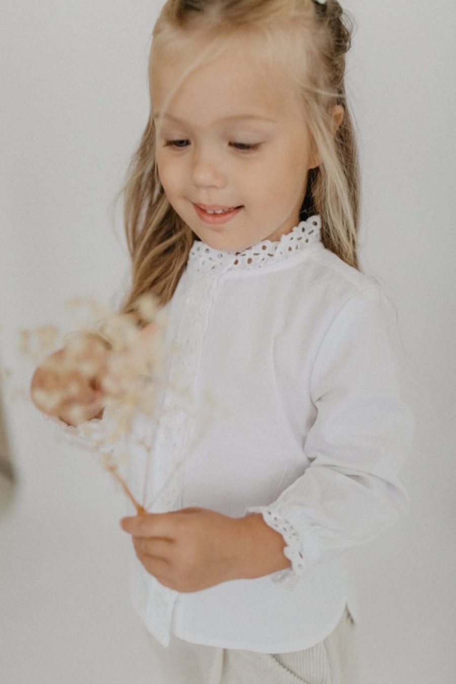 leevje Blusen & Shirts | Spitzenbluse Mit Broderie Anglaise Fur Kinder