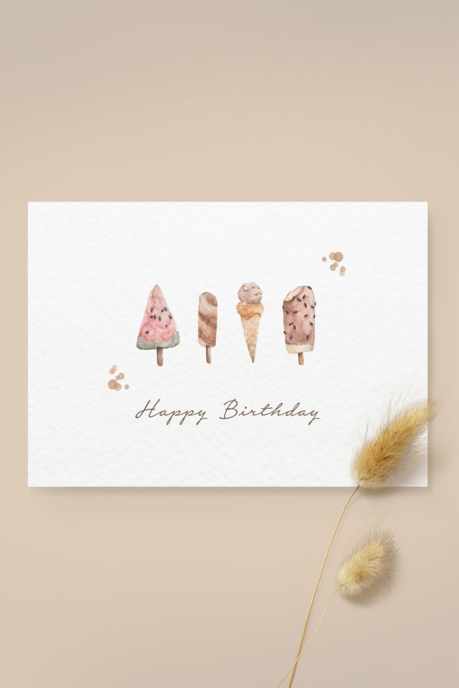 leevje Einladungs- / Karten | Postkarte Ice Cream "Happy Birthday"