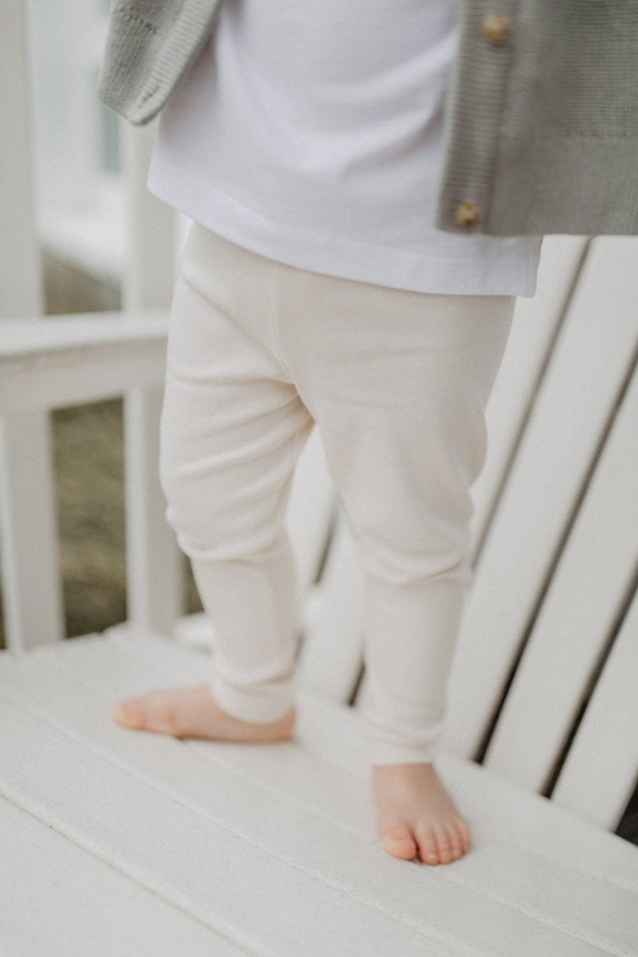 leevje Hosen & Shorts | Jersey Leggings 'Ligth Creme' Aus Bio-Baumwolle